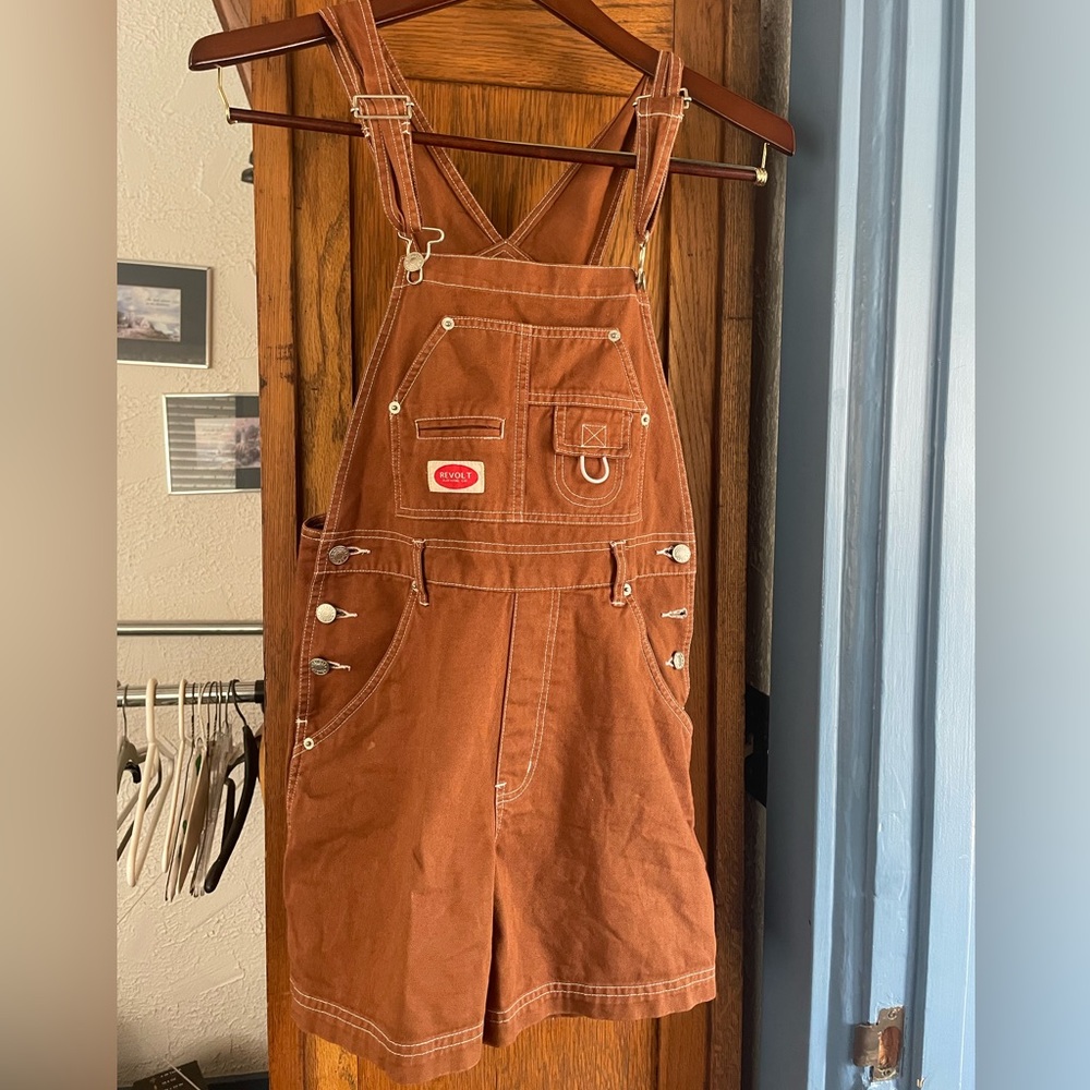 Brown shorts overalls